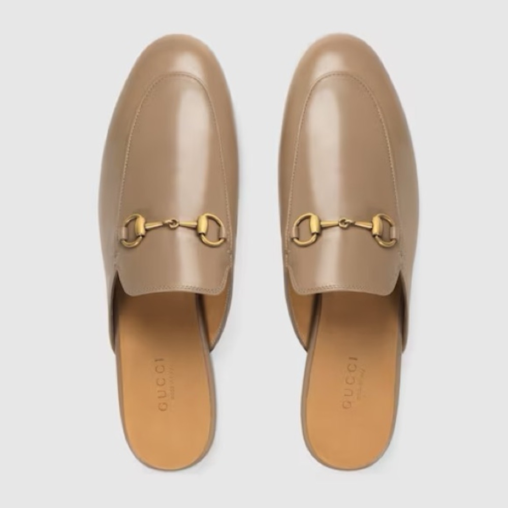 Gucci Women's Princetown Slipper Mule Loafer in Taupe - Picture 3 of 17